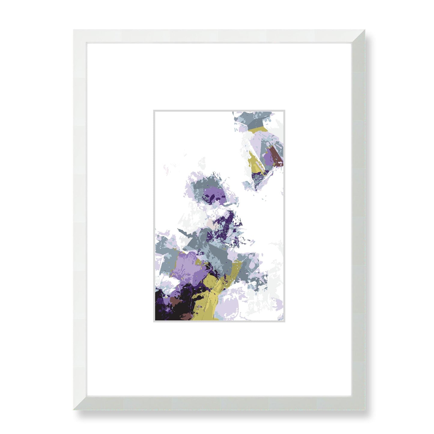 Elderberry Garden #1143-7694 Abstract Graphic Art Print - Deep Plum & Violet Modern Design, Vertical Layout with Faux Mat Board
