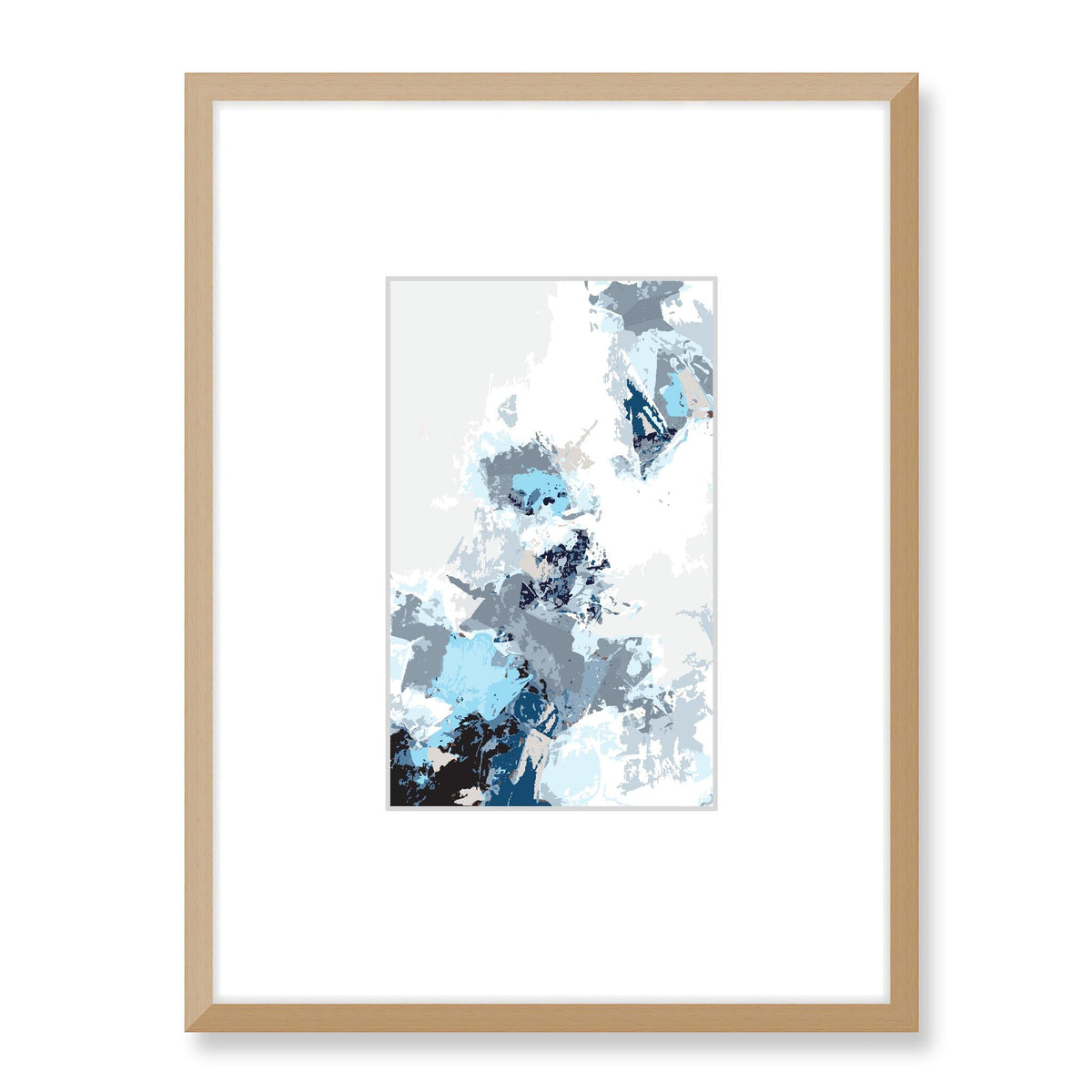 Caribbean Cruise Abstract Graphic Art Print with Faux Mat Board | 45 x 60 cm / 18 x 24 inches | Natural Frame