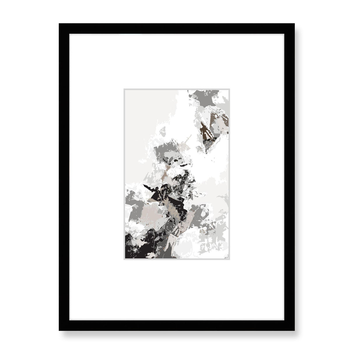 Castle Light Abstract Graphic Art Print with Faux Mat Board | 45 x 60 cm / 18 x 24 inches | Black Frame