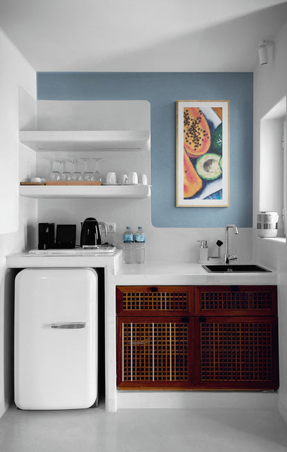 Papaya & Avocados #2105-002 Framed Fine Art Print - Vertical 2-Inch Premium Gallery Matting - Panoramic Layout