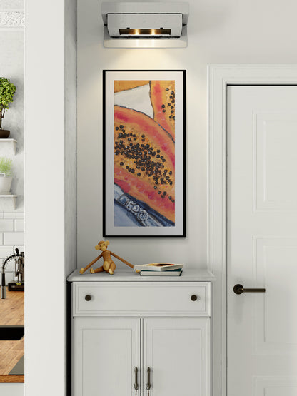 Papaya & Avocados #2105-001 Framed Fine Art Print - Vertical 2-Inch Premium Gallery Matting - Panoramic Layout