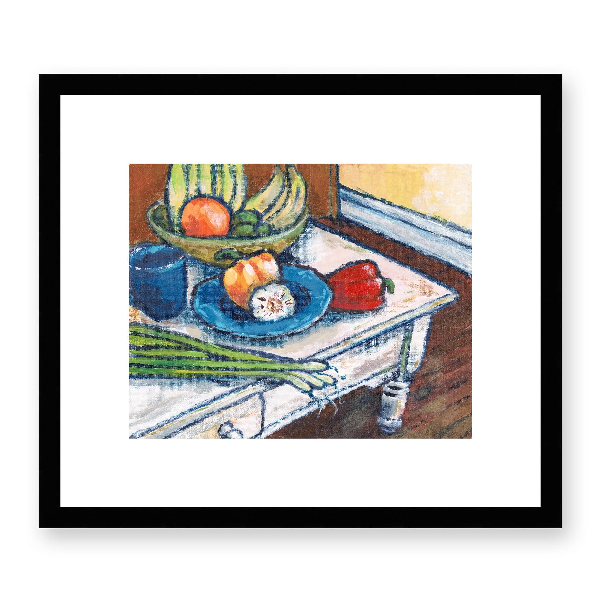 Framed Fine Art Print, White Mat - 14x12 inches | Still Life in Acrylic, FPH-1000-1101, Prints, Fine art, Black Frame, 36 x 30 cm, 14 x 12 inches