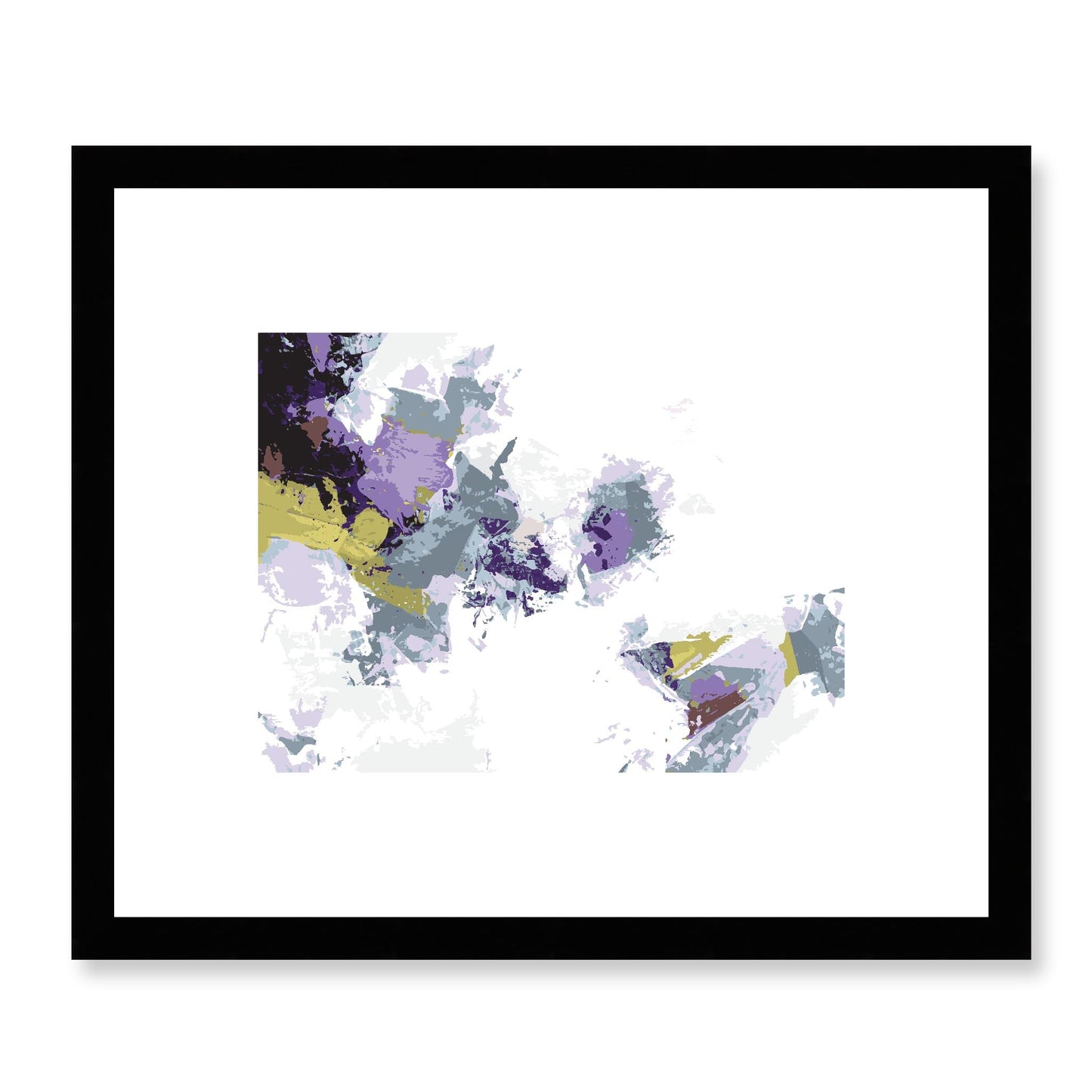 Elderberry Garden #1143-7694 Abstract Graphic Art Print - Deep Plum & Violet Modern Design, Horizontal 2-Inch Premium Gallery Matting
