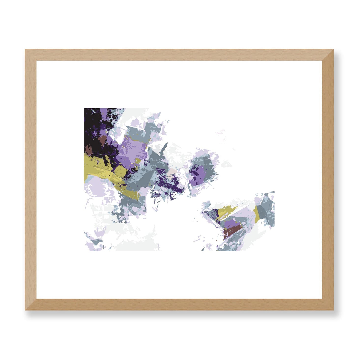 Lime Zest #1142-7694 Abstract Graphic Art Print - Moody Purple & Slate Coast Design, Horizontal Layout, 2-Inch Premium Gallery Matting