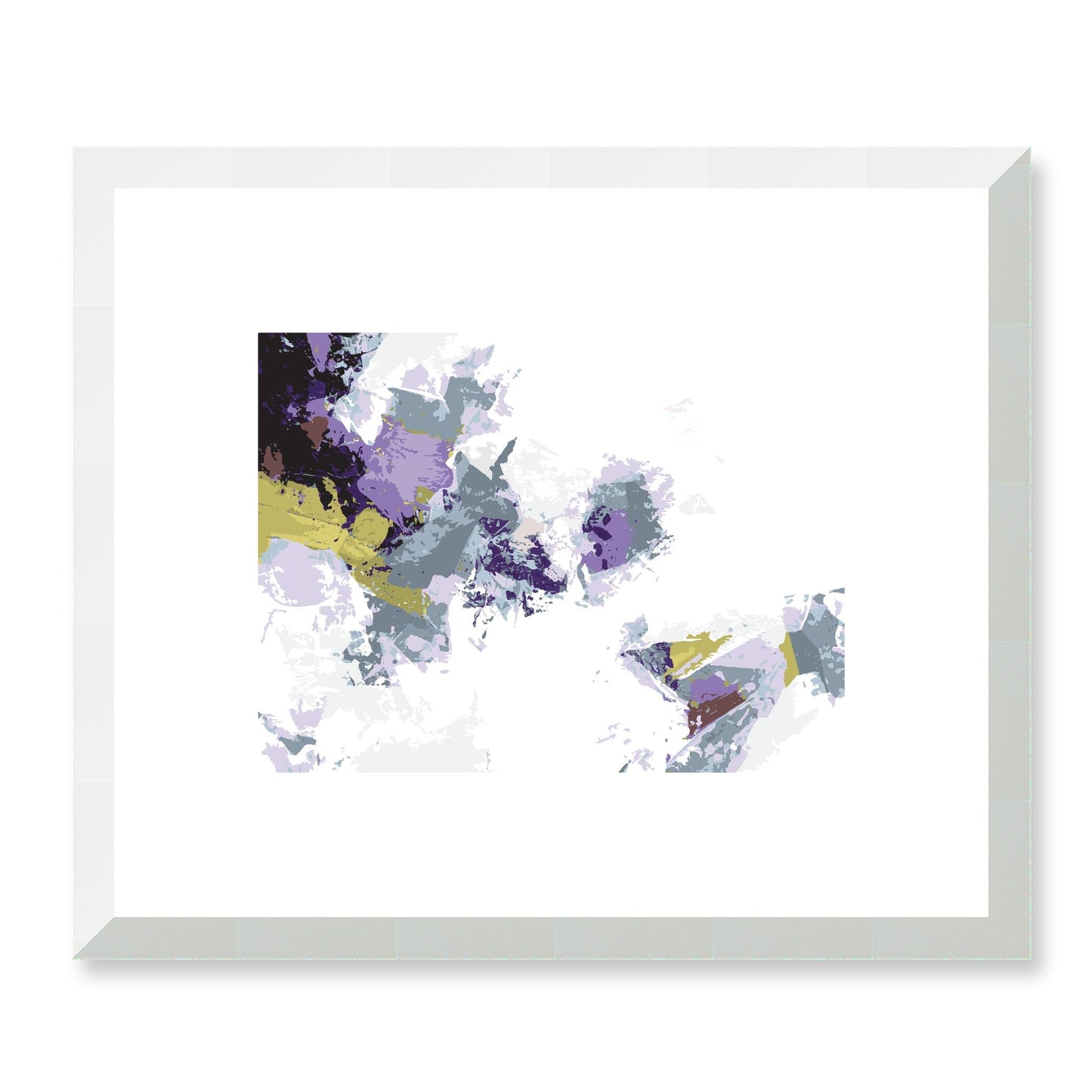 Lime Zest #1142-7694 Abstract Graphic Art Print - Moody Purple & Slate Coast Design, Horizontal Layout, 2-Inch Premium Gallery Matting