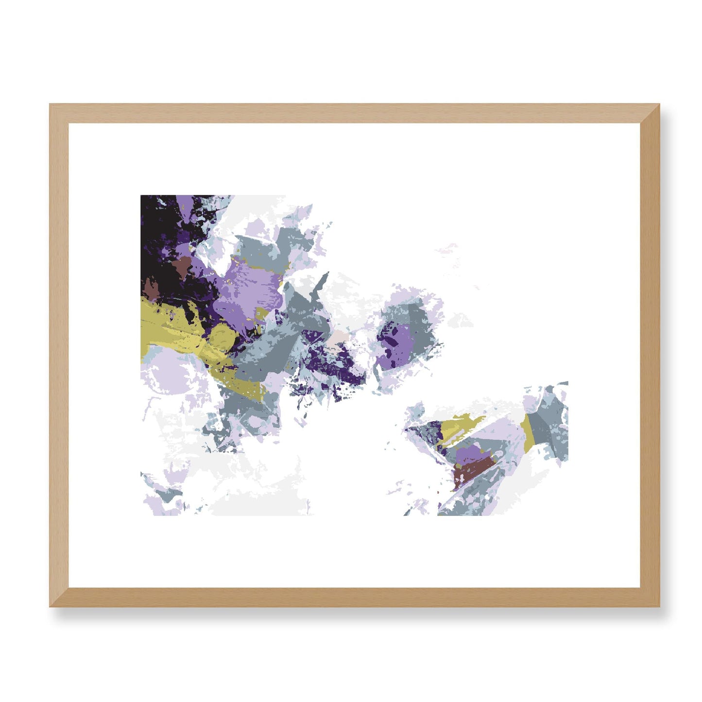 Elderberry Garden #1143-7694 Abstract Graphic Art Print - Deep Plum & Violet Modern Design, Horizontal 2-Inch Premium Gallery Matting