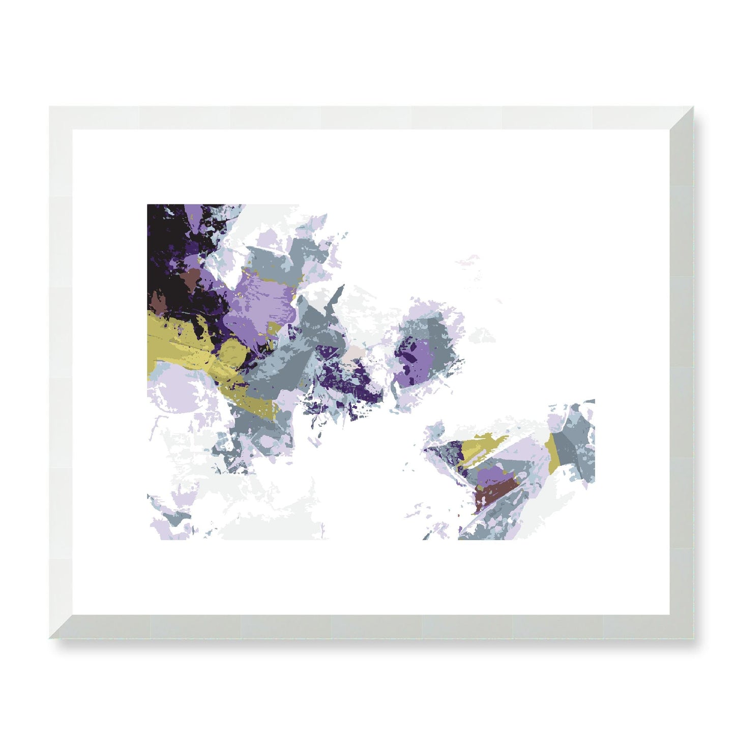 Elderberry Garden #1143-7694 Abstract Graphic Art Print - Deep Plum & Violet Modern Design, Horizontal 2-Inch Premium Gallery Matting
