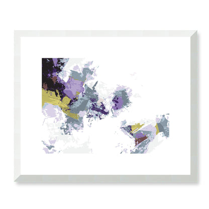 Lime Zest #1142-7694 Abstract Graphic Art Print - Moody Purple & Slate Coast Design, Horizontal Layout, 2-Inch Premium Gallery Matting