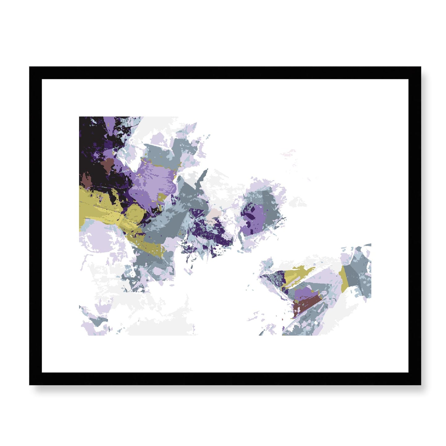 Lime Zest #1142-7694 Abstract Graphic Art Print - Moody Purple & Slate Coast Design, Horizontal Layout, 2-Inch Premium Gallery Matting