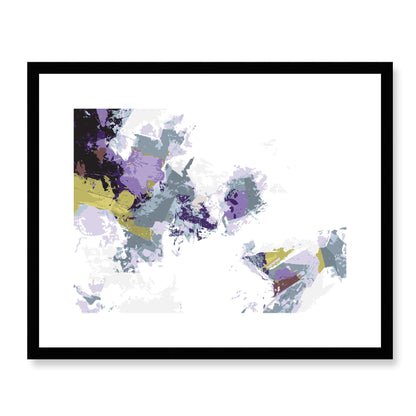 Elderberry Garden #1143-7694 Abstract Graphic Art Print - Deep Plum & Violet Modern Design, Horizontal 2-Inch Premium Gallery Matting