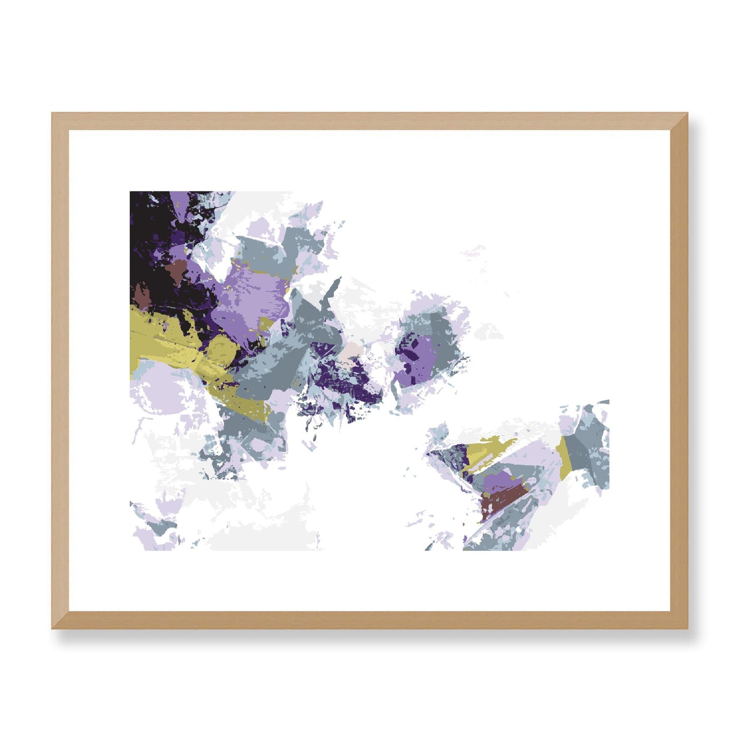 Lime Zest #1142-7694 Abstract Graphic Art Print - Moody Purple & Slate Coast Design, Horizontal Layout, 2-Inch Premium Gallery Matting
