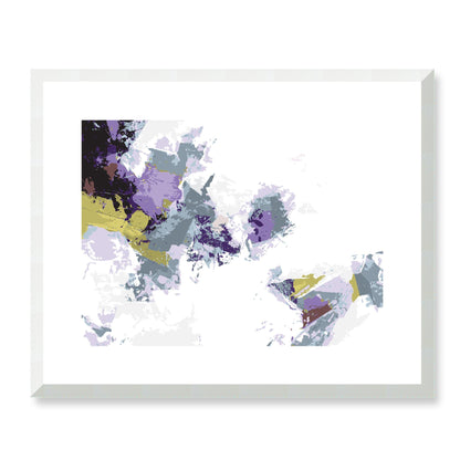 Lime Zest #1142-7694 Abstract Graphic Art Print - Moody Purple & Slate Coast Design, Horizontal Layout, 2-Inch Premium Gallery Matting