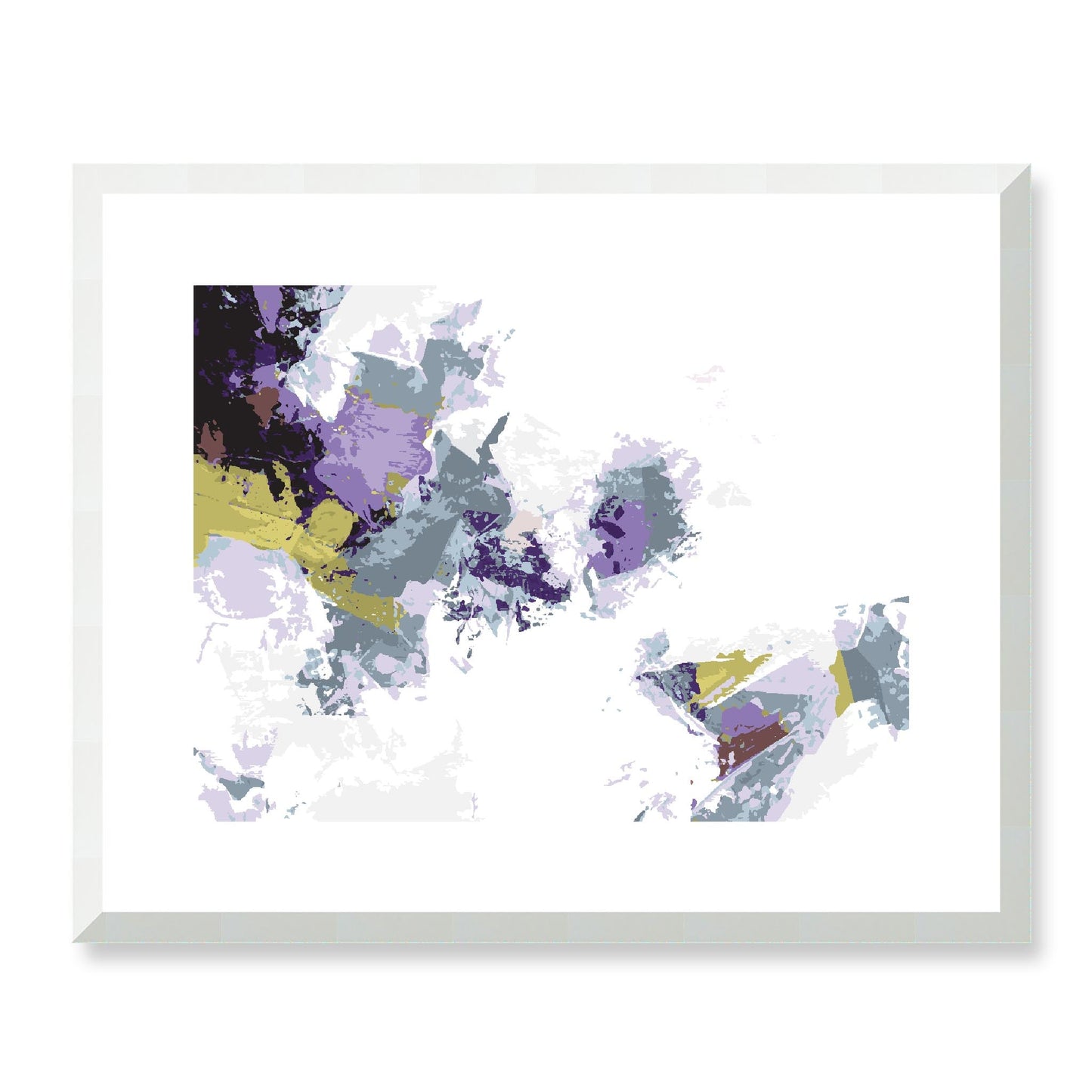 Elderberry Garden #1143-7694 Abstract Graphic Art Print - Deep Plum & Violet Modern Design, Horizontal 2-Inch Premium Gallery Matting