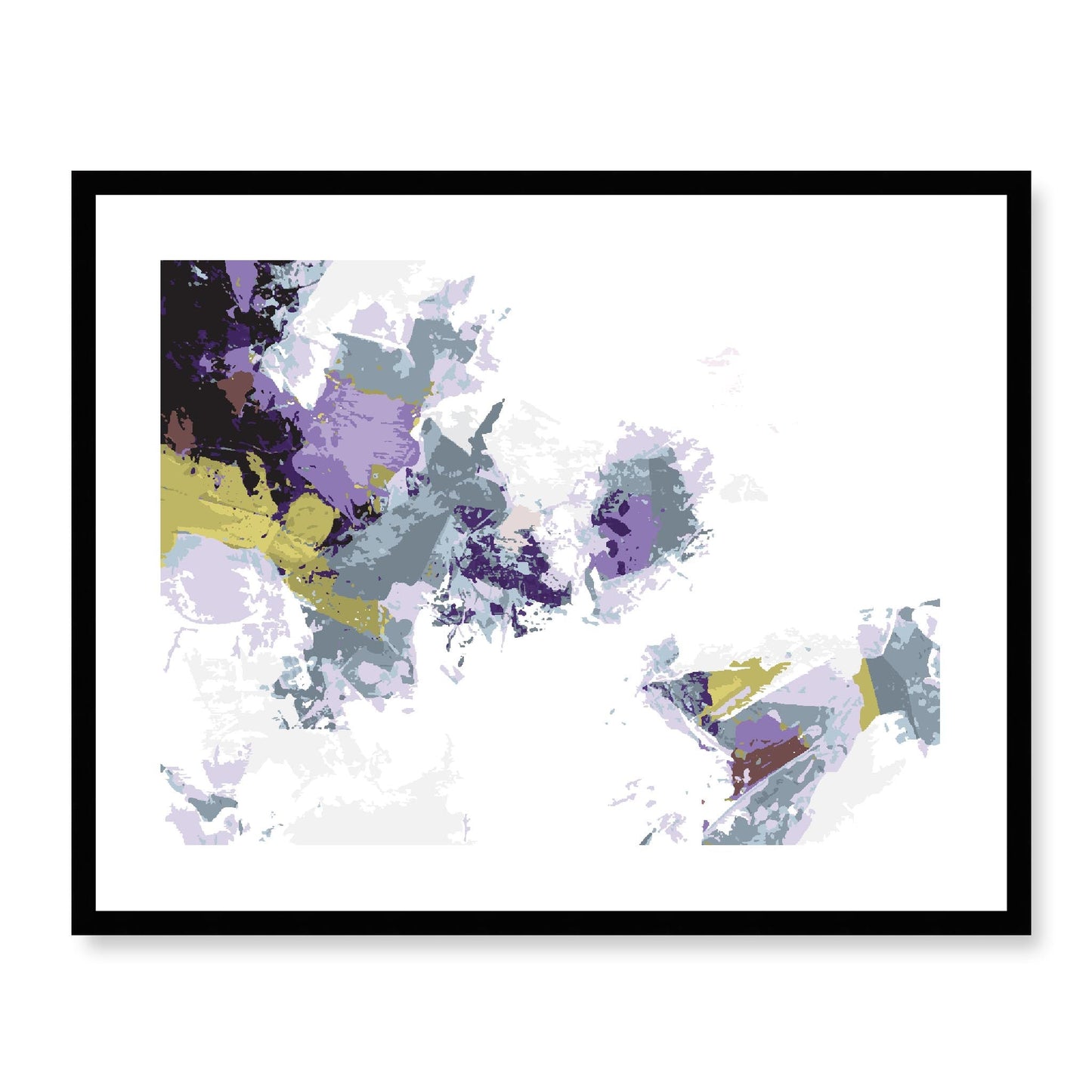 Lime Zest #1142-7694 Abstract Graphic Art Print - Moody Purple & Slate Coast Design, Horizontal Layout, 2-Inch Premium Gallery Matting