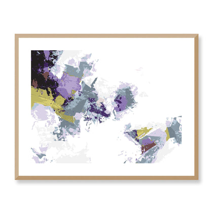 Elderberry Garden #1143-7694 Abstract Graphic Art Print - Deep Plum & Violet Modern Design, Horizontal 2-Inch Premium Gallery Matting