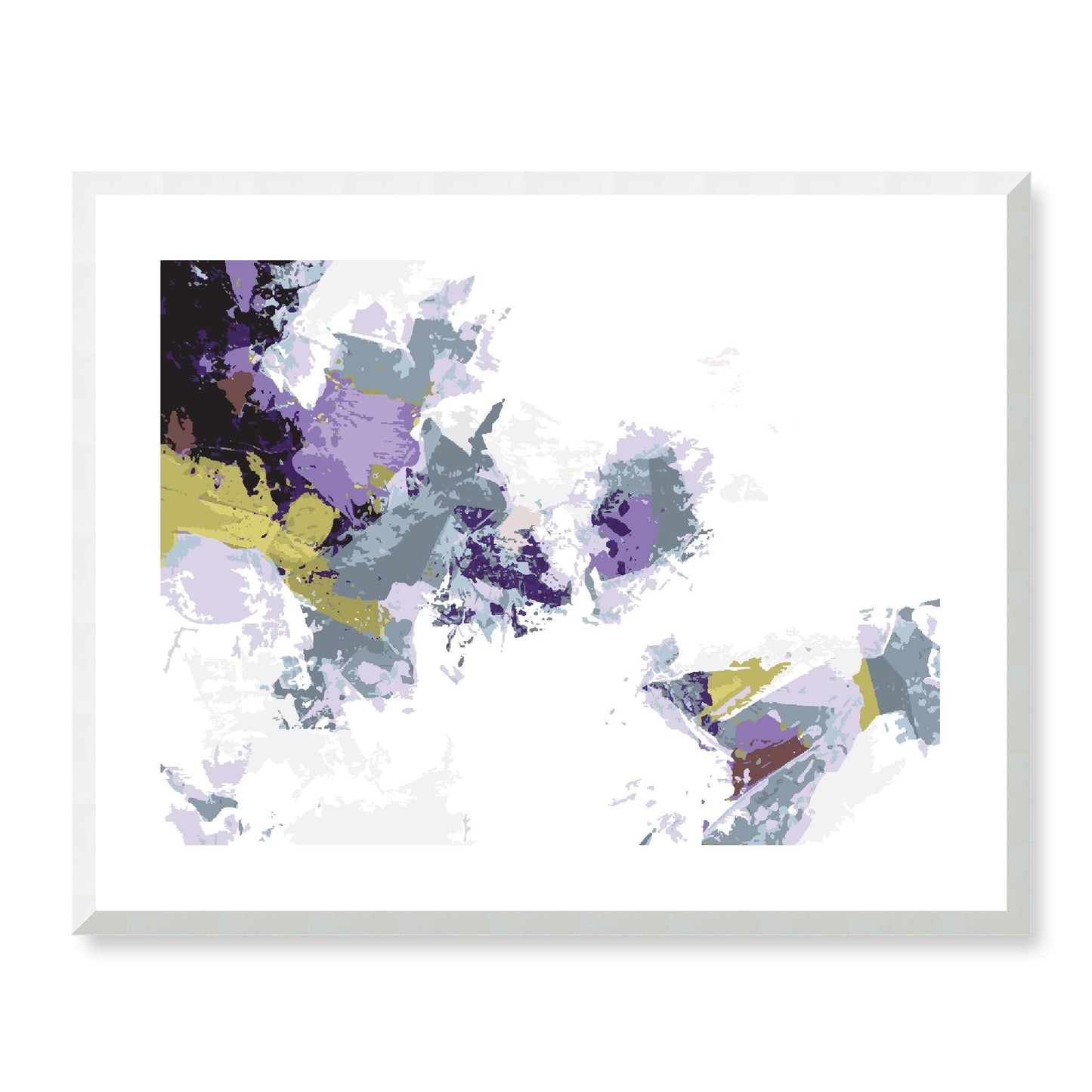 Elderberry Garden #1143-7694 Abstract Graphic Art Print - Deep Plum & Violet Modern Design, Horizontal 2-Inch Premium Gallery Matting