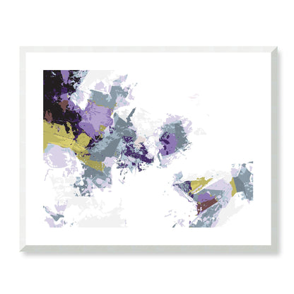 Elderberry Garden #1143-7694 Abstract Graphic Art Print - Deep Plum & Violet Modern Design, Horizontal 2-Inch Premium Gallery Matting