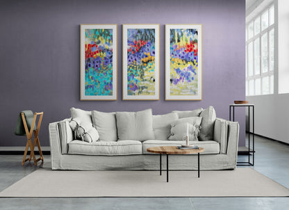 Wildflower Garden #2145-002 Framed Fine Art Print - Vertical 2-Inch Premium Gallery Matting - Panoramic Layout