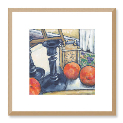 The Candlestick Still Life Fine Art Print | 30 x 30 cm / 12 x 12 inches | Natural Frame