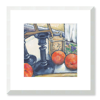 The Candlestick Still Life Fine Art Print | 30 x 30 cm / 12 x 12 inches | White Frame