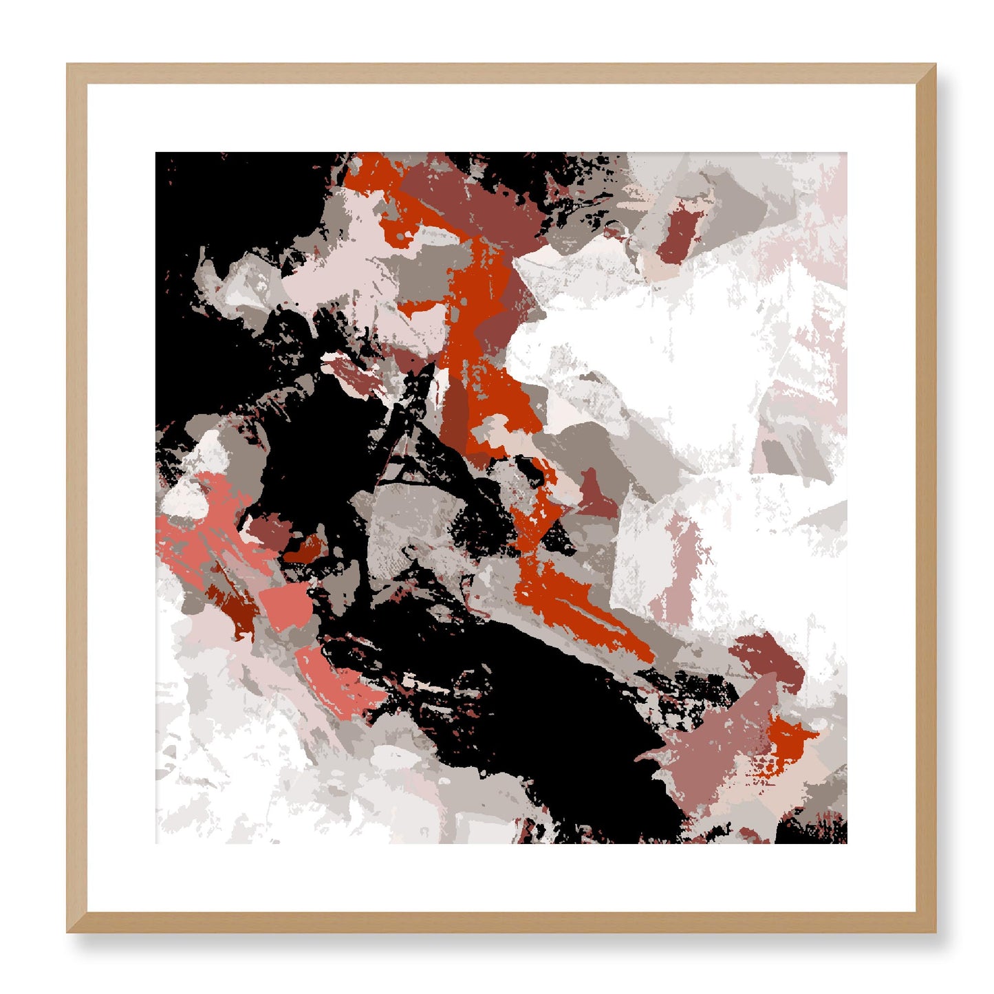 Framed Graphic Art Print, White Mat - 8x8 12x12 16x16 20x20 24x24 28x28 inches | FPS-1130-7690, Prints, Graphic art, Natural Frame, 61 x 61 cm ,24 x 24 inches