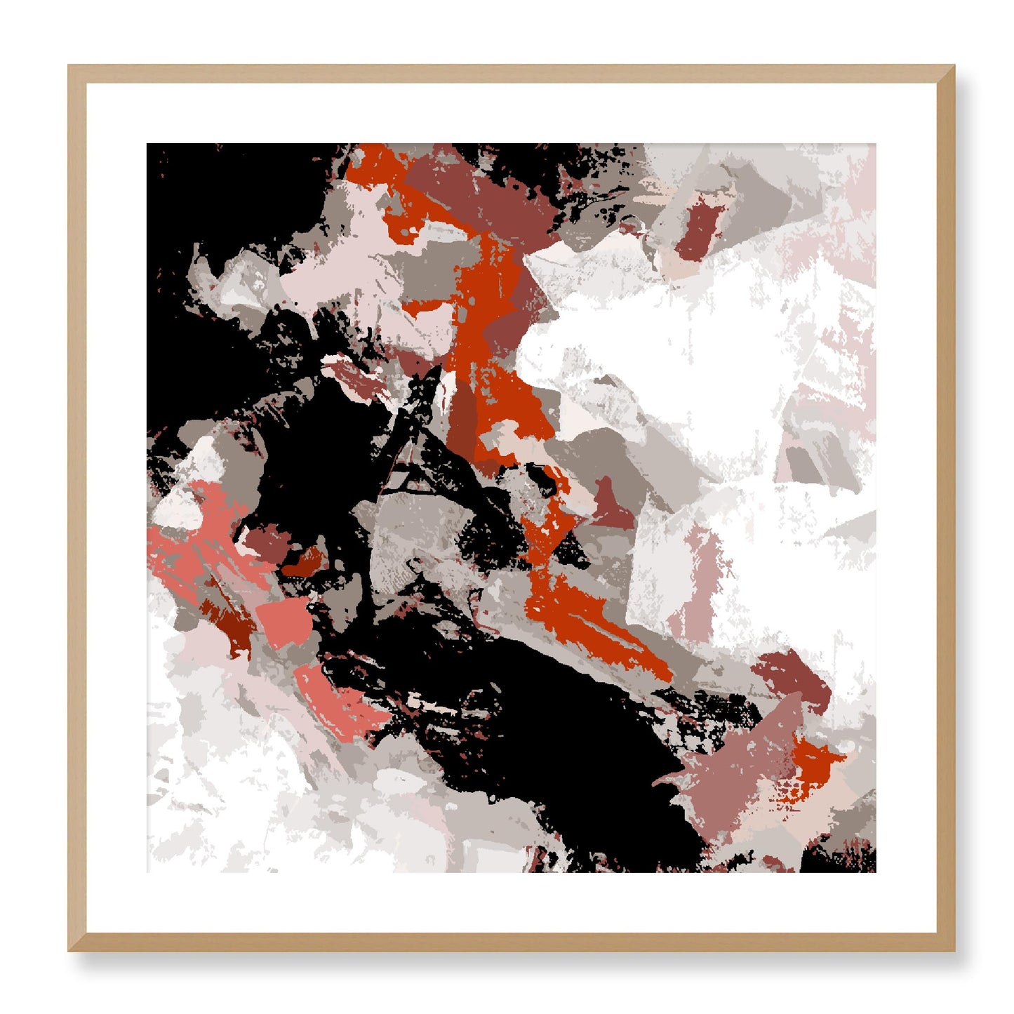 Framed Graphic Art Print, White Mat - 8x8 12x12 16x16 20x20 24x24 28x28 inches | FPS-1130-7690, Prints, Graphic art, Natural Frame, 71 x 71 cm ,28 x 28 inches