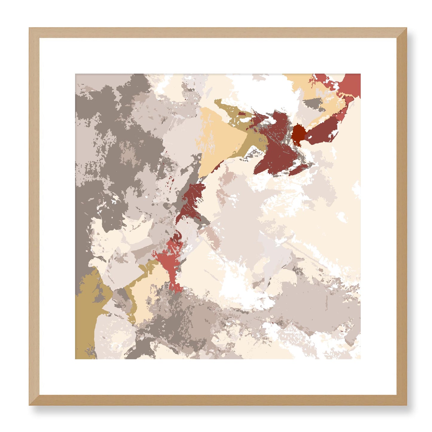 Framed Graphic Art Print, White Mat - 8x8 12x12 16x16 20x20 24x24 28x28 inches | FPS-1130-7691, Prints, Graphic art, Natural Frame, 51 x 51 cm ,20 x 20 inches