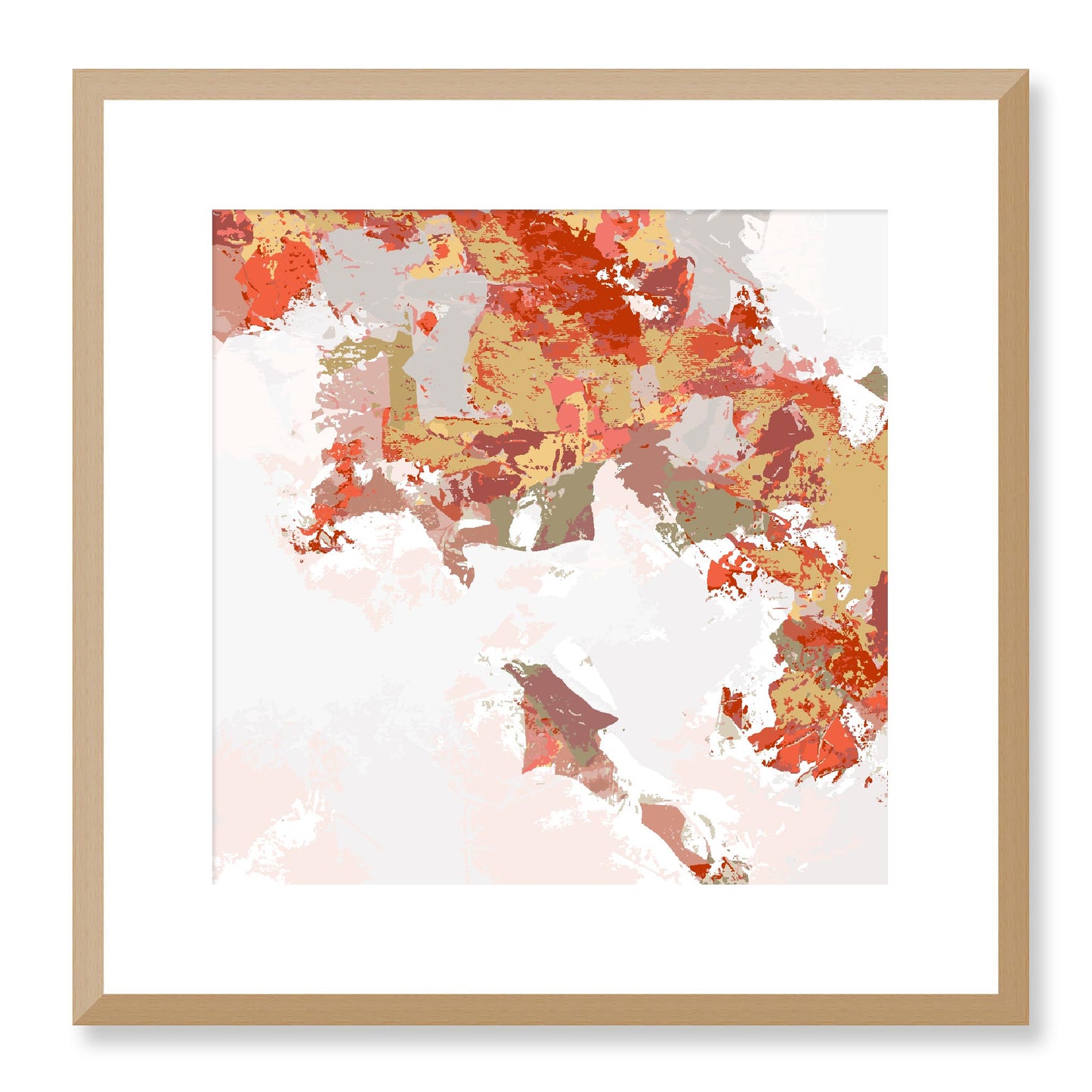 Framed Graphic Art Print, White Mat - 8x8 12x12 16x16 20x20 24x24 28x28 inches | FPS-1130-7693, Prints, Graphic art, Natural Frame, 41 x 41 cm ,16 x 16 inches