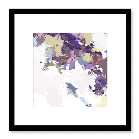 Lime Zest #1142-7693 Abstract Graphic Art Print - Moody Purple & Slate Coast Design, Square 2-Inch Premium Gallery Matting