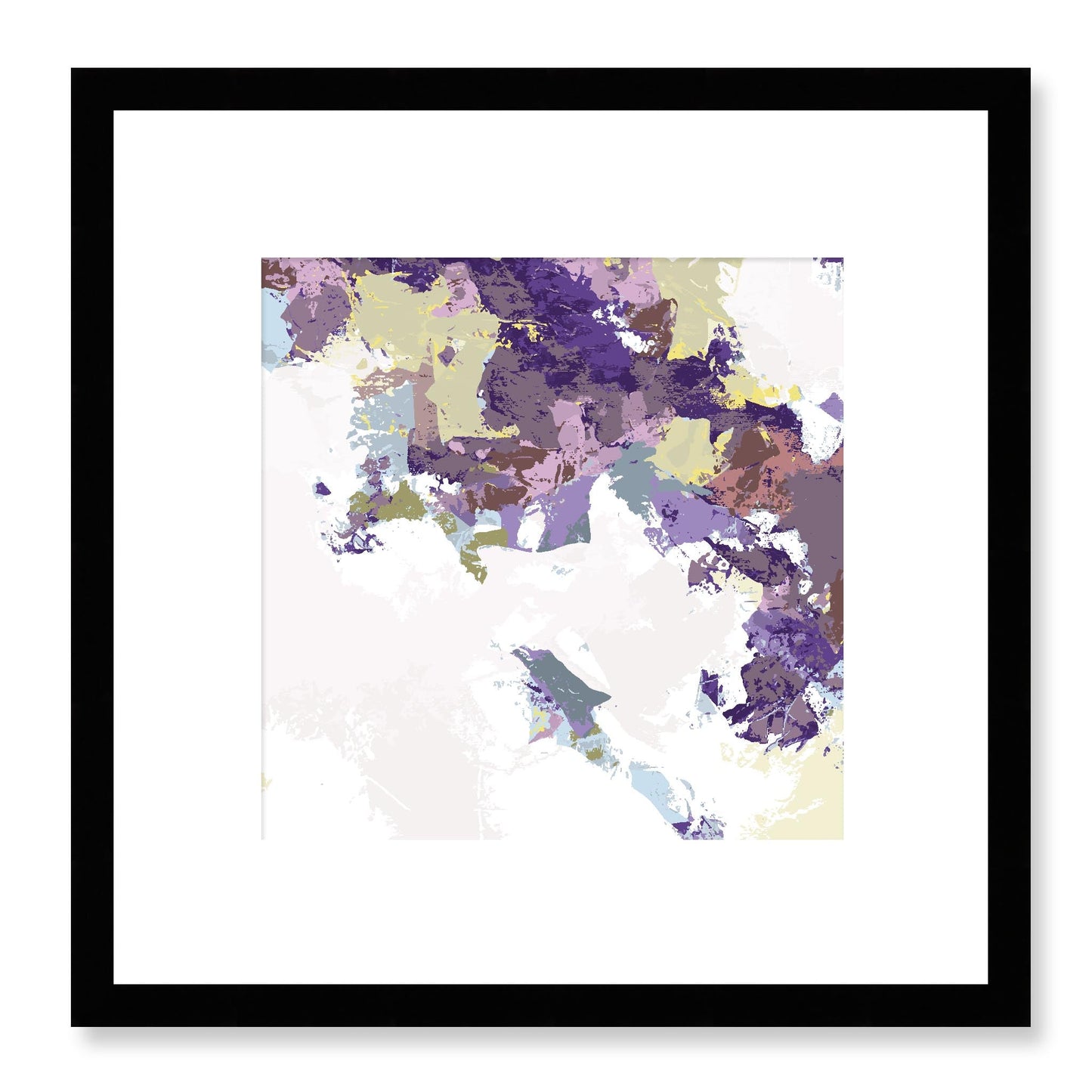 Elderberry Garden #1143-7693 Abstract Graphic Art Print - Deep Plum & Violet Modern Design, Square 2-Inch Premium Gallery Matting