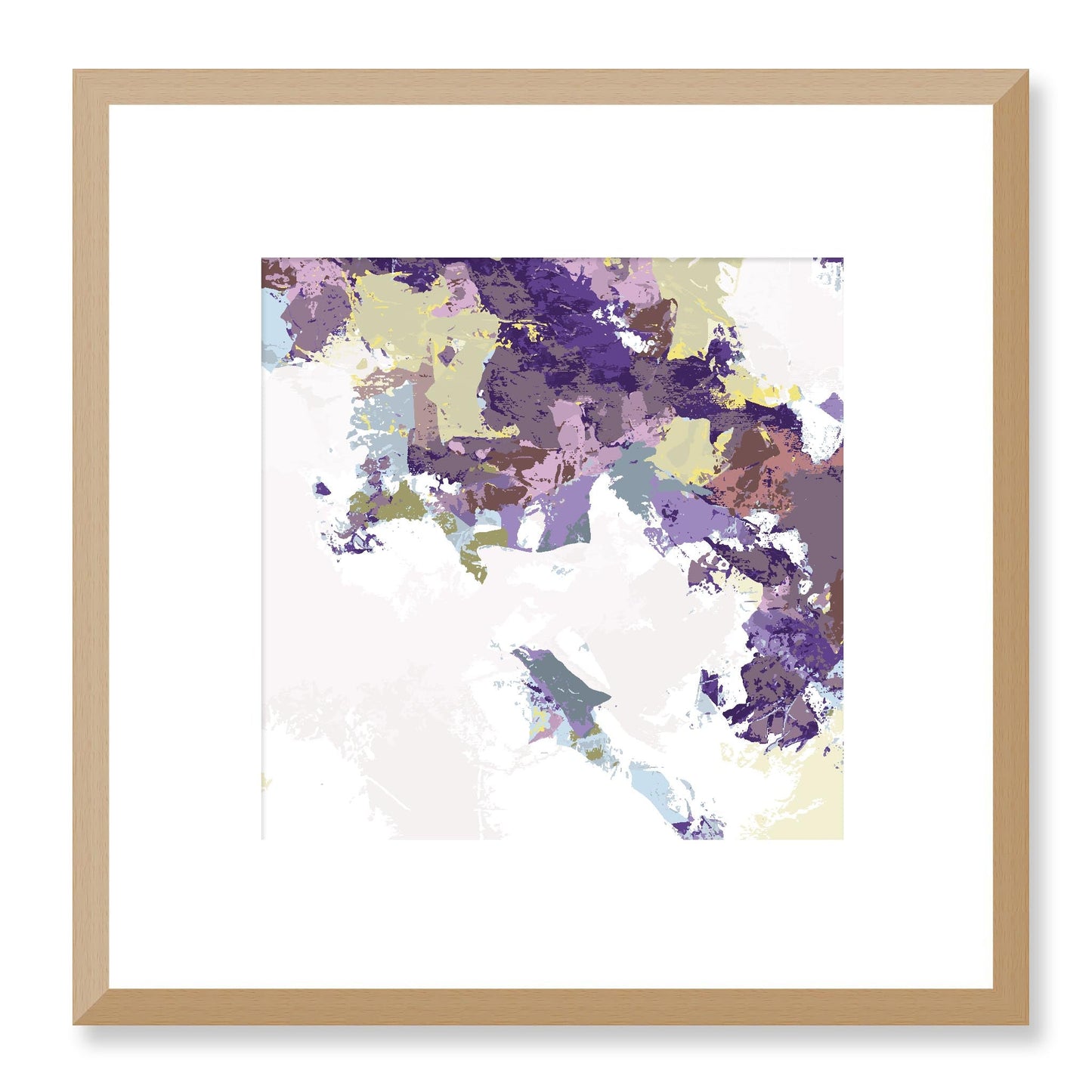 Elderberry Garden #1143-7693 Abstract Graphic Art Print - Deep Plum & Violet Modern Design, Square 2-Inch Premium Gallery Matting