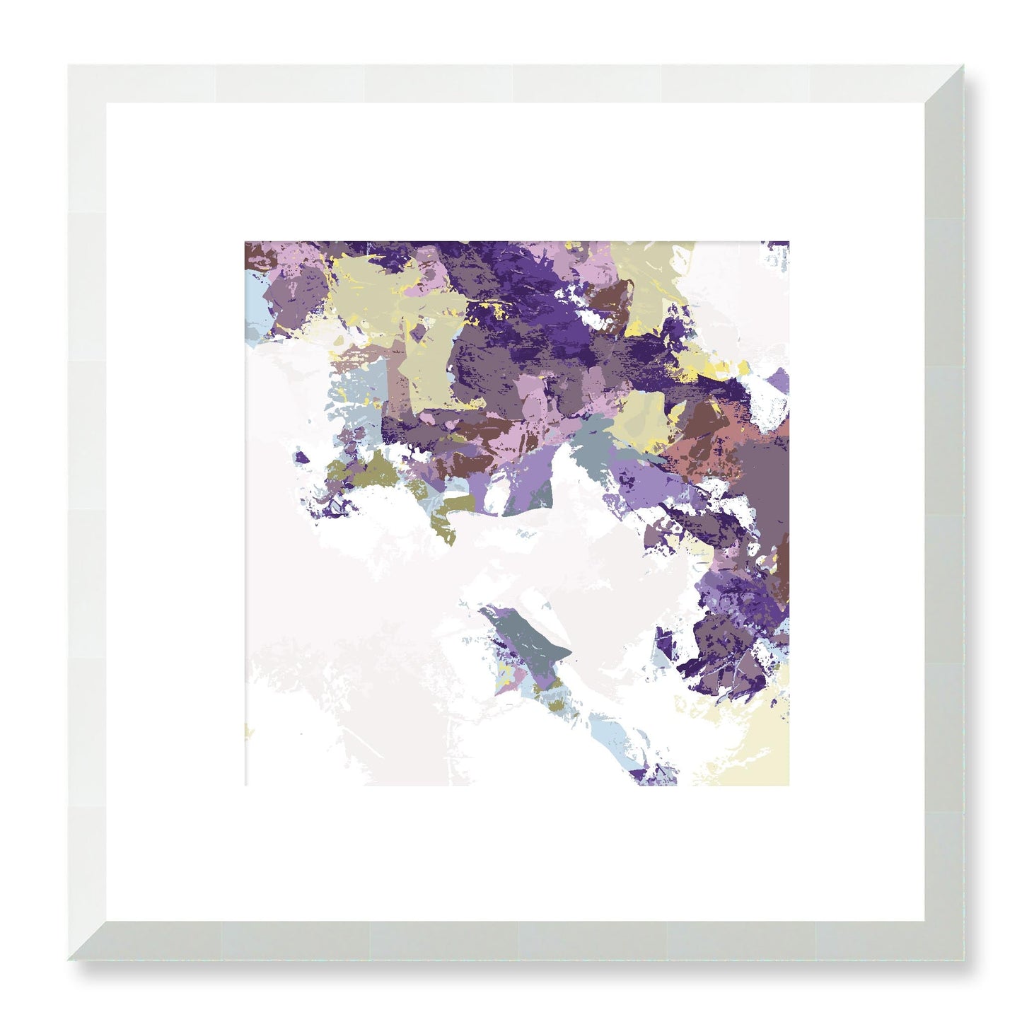 Lime Zest #1142-7693 Abstract Graphic Art Print - Moody Purple & Slate Coast Design, Square 2-Inch Premium Gallery Matting