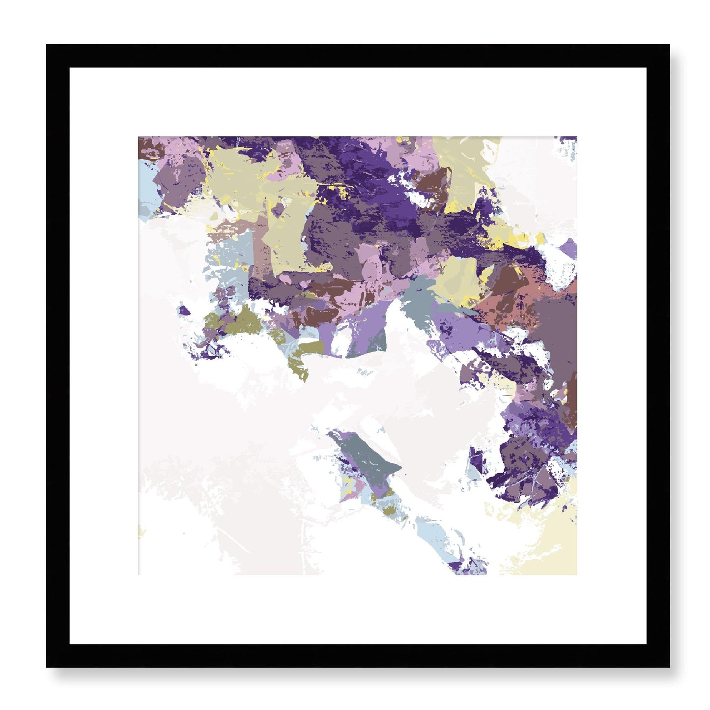 Lime Zest #1142-7693 Abstract Graphic Art Print - Moody Purple & Slate Coast Design, Square 2-Inch Premium Gallery Matting