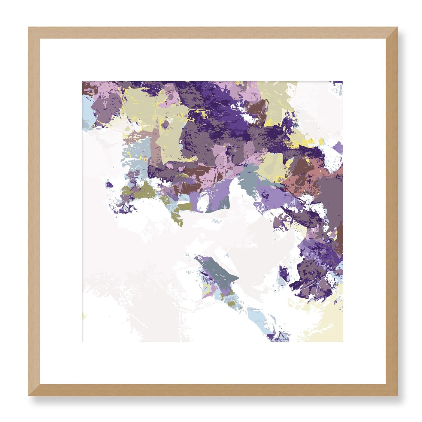 Elderberry Garden #1143-7693 Abstract Graphic Art Print - Deep Plum & Violet Modern Design, Square 2-Inch Premium Gallery Matting