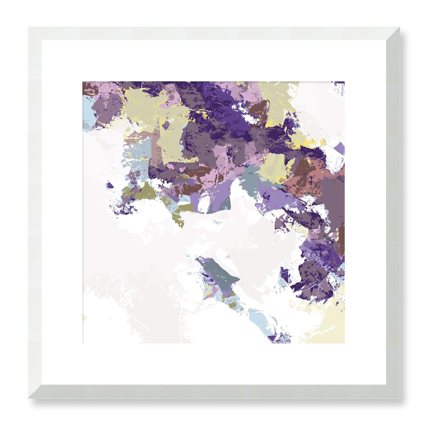 Elderberry Garden #1143-7693 Abstract Graphic Art Print - Deep Plum & Violet Modern Design, Square 2-Inch Premium Gallery Matting