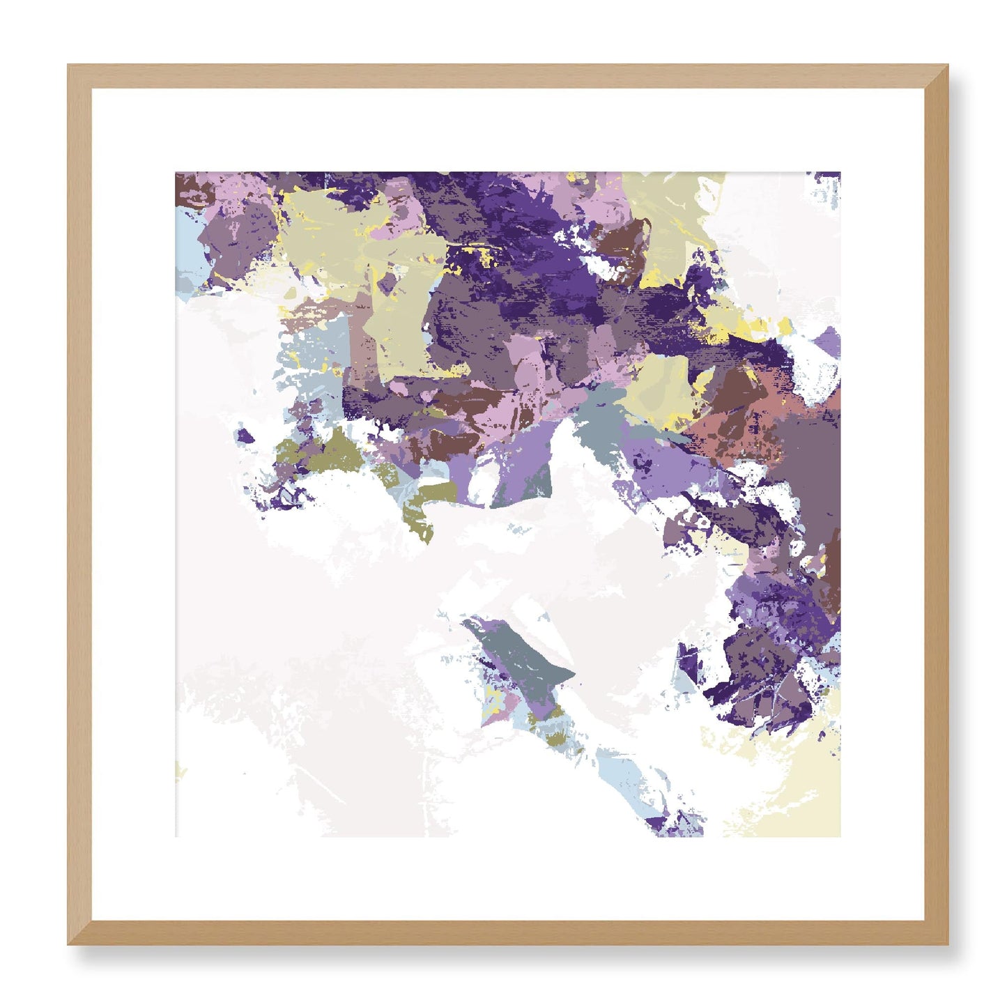 Elderberry Garden #1143-7693 Abstract Graphic Art Print - Deep Plum & Violet Modern Design, Square 2-Inch Premium Gallery Matting