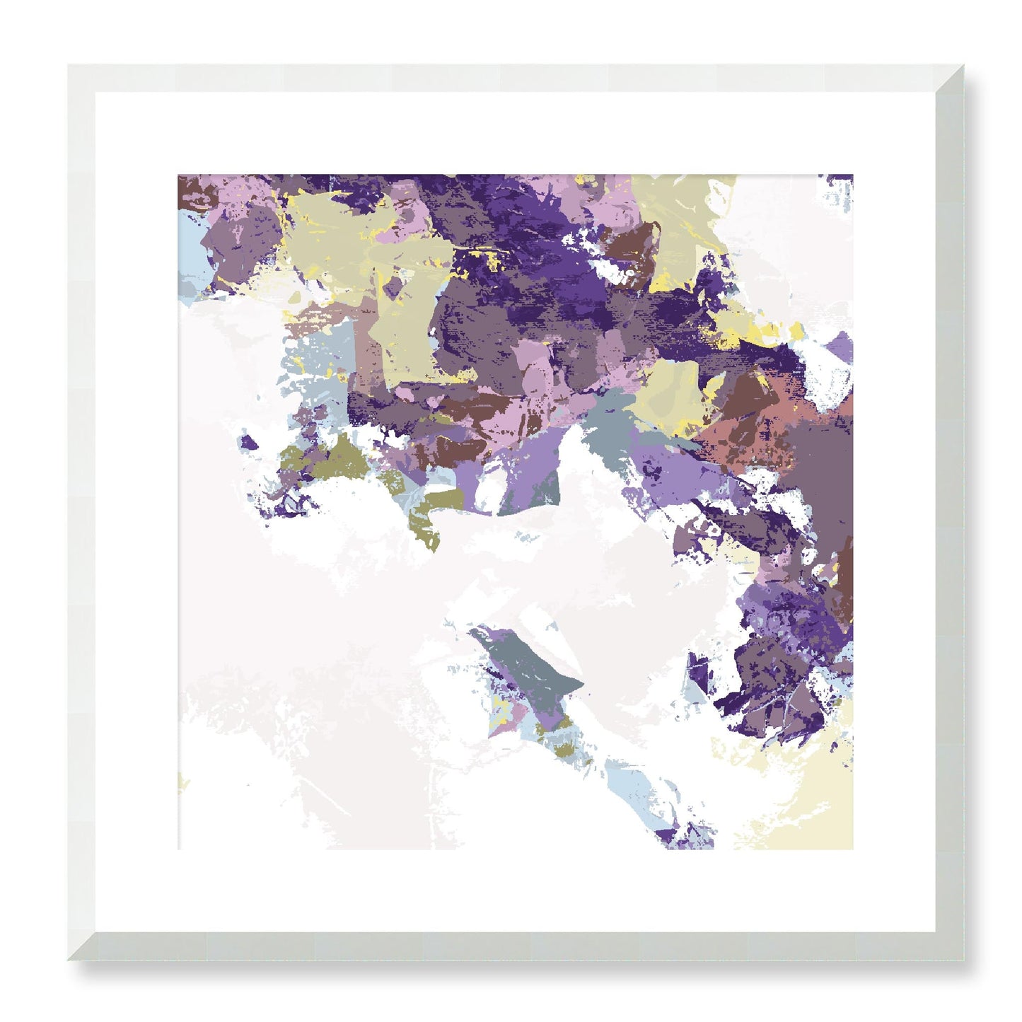Lime Zest #1142-7693 Abstract Graphic Art Print - Moody Purple & Slate Coast Design, Square 2-Inch Premium Gallery Matting