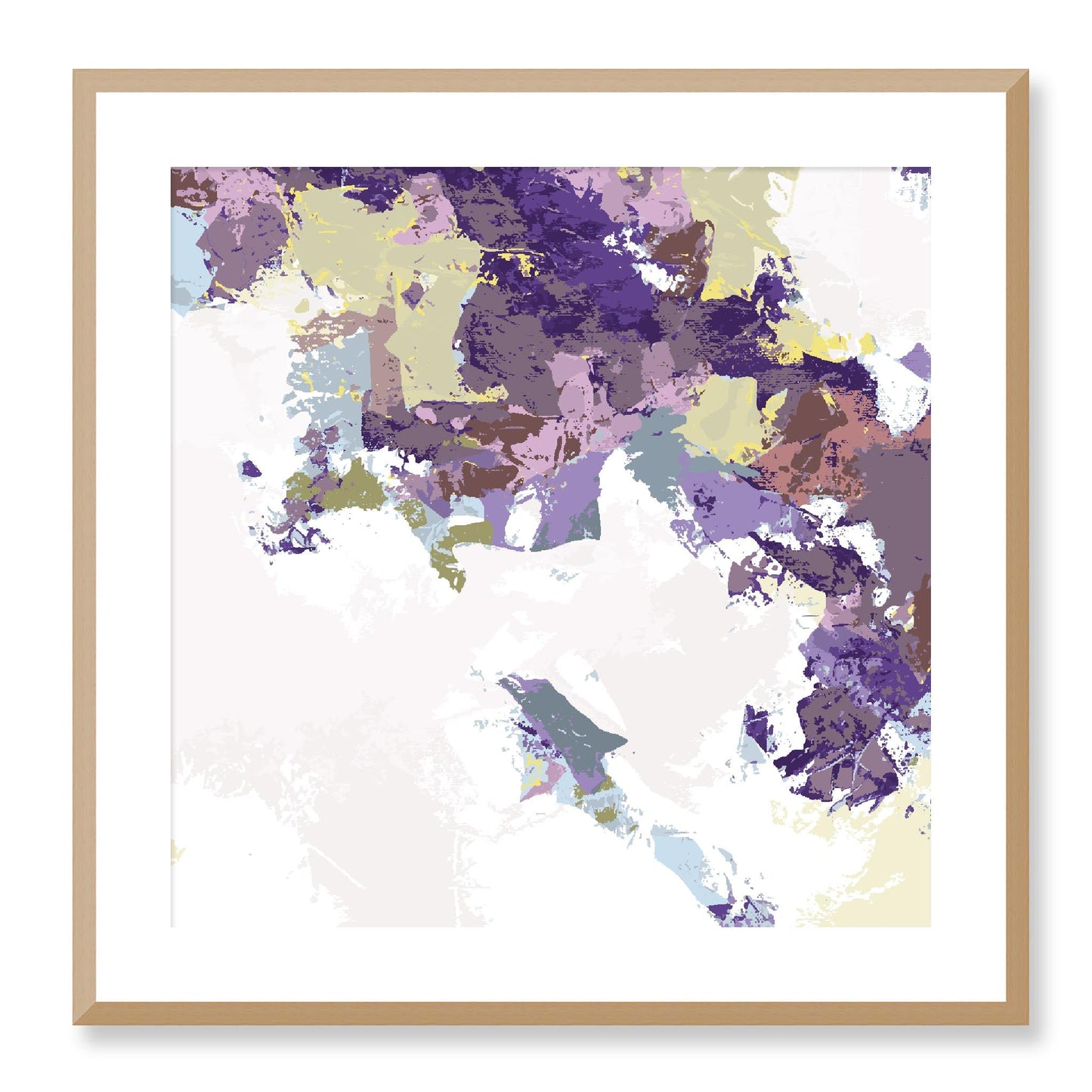 Elderberry Garden #1143-7693 Abstract Graphic Art Print - Deep Plum & Violet Modern Design, Square 2-Inch Premium Gallery Matting