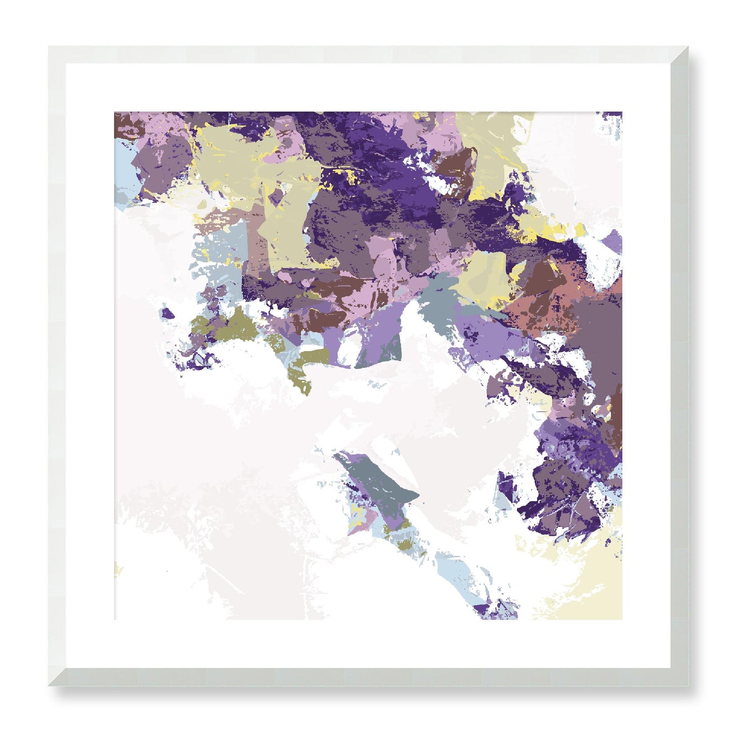 Elderberry Garden #1143-7693 Abstract Graphic Art Print - Deep Plum & Violet Modern Design, Square 2-Inch Premium Gallery Matting