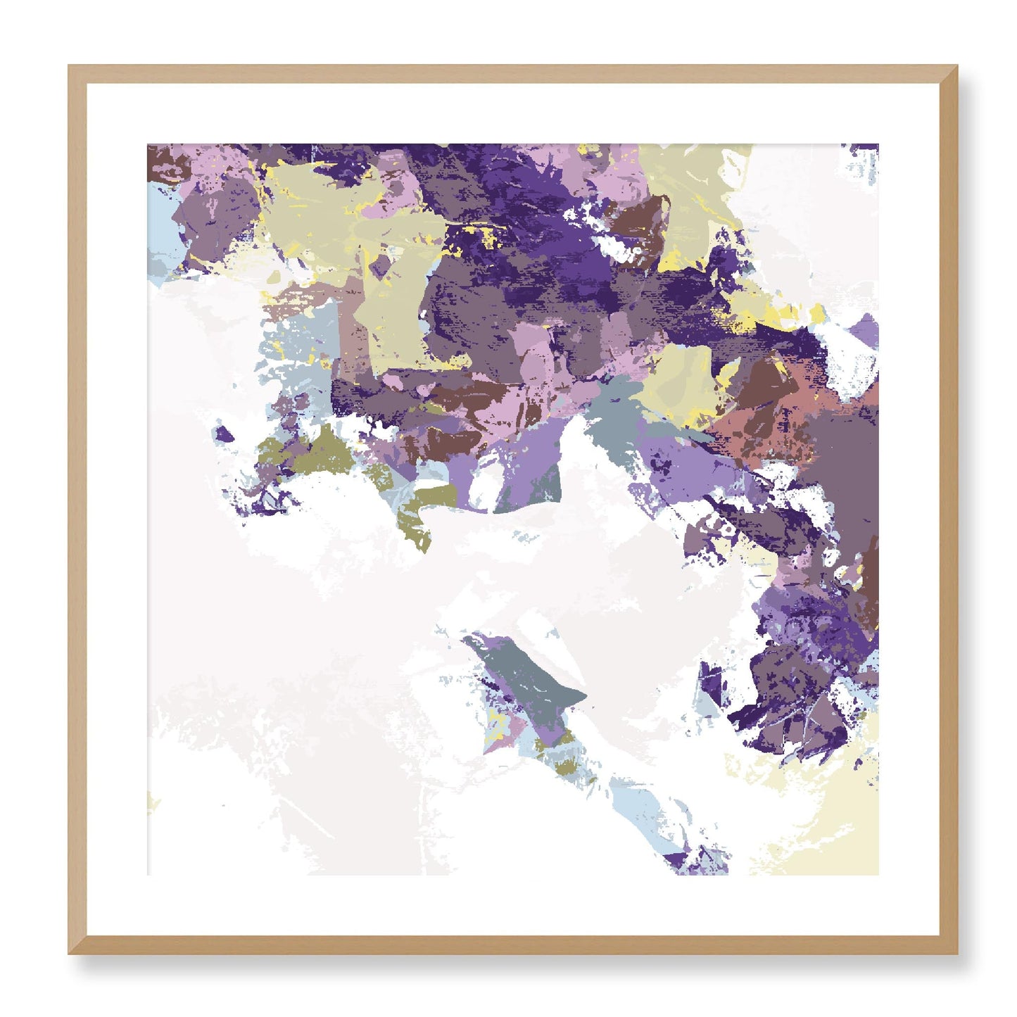 Lime Zest #1142-7693 Abstract Graphic Art Print - Moody Purple & Slate Coast Design, Square 2-Inch Premium Gallery Matting