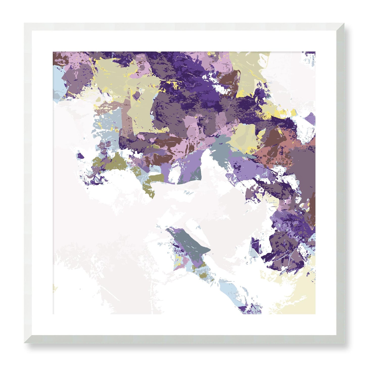 Elderberry Garden #1143-7693 Abstract Graphic Art Print - Deep Plum & Violet Modern Design, Square 2-Inch Premium Gallery Matting