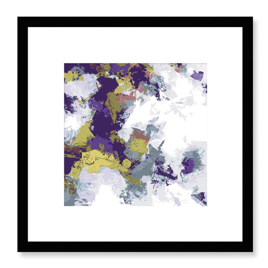Lime Zest #1142-7695 Abstract Graphic Art Print - Moody Purple & Slate Coast Design, Square 2-Inch Premium Gallery Matting