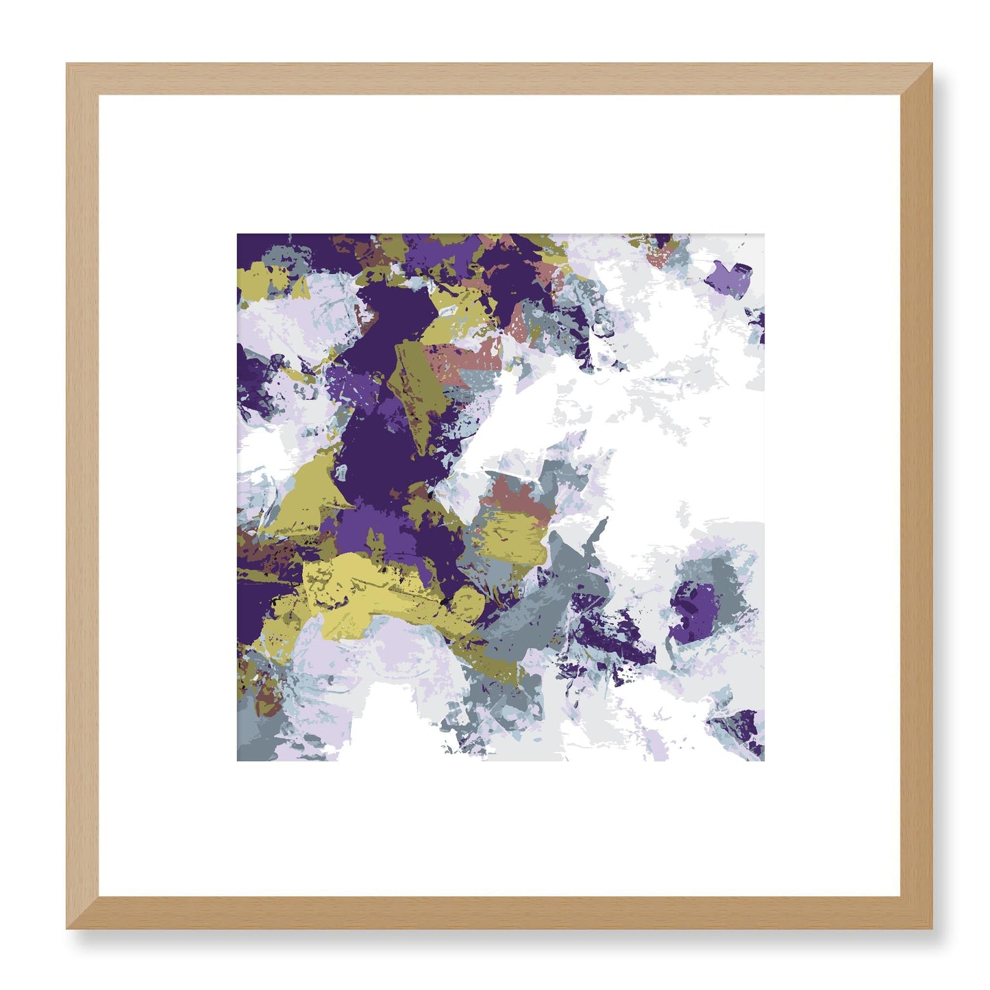 Elderberry Garden #1143-7695 Abstract Graphic Art Print - Deep Plum & Violet Modern Design, Square 2-Inch Premium Gallery Matting