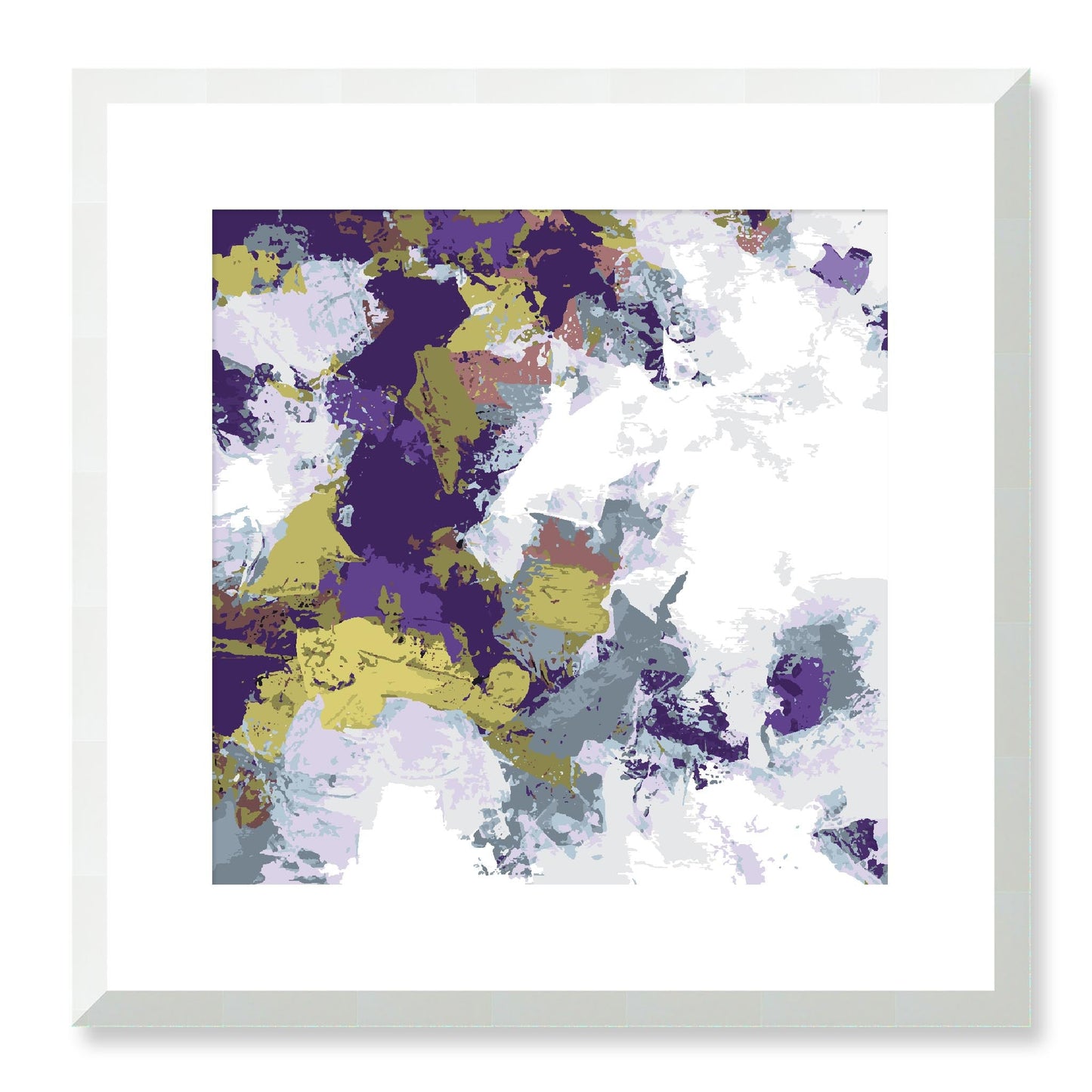 Elderberry Garden #1143-7695 Abstract Graphic Art Print - Deep Plum & Violet Modern Design, Square 2-Inch Premium Gallery Matting
