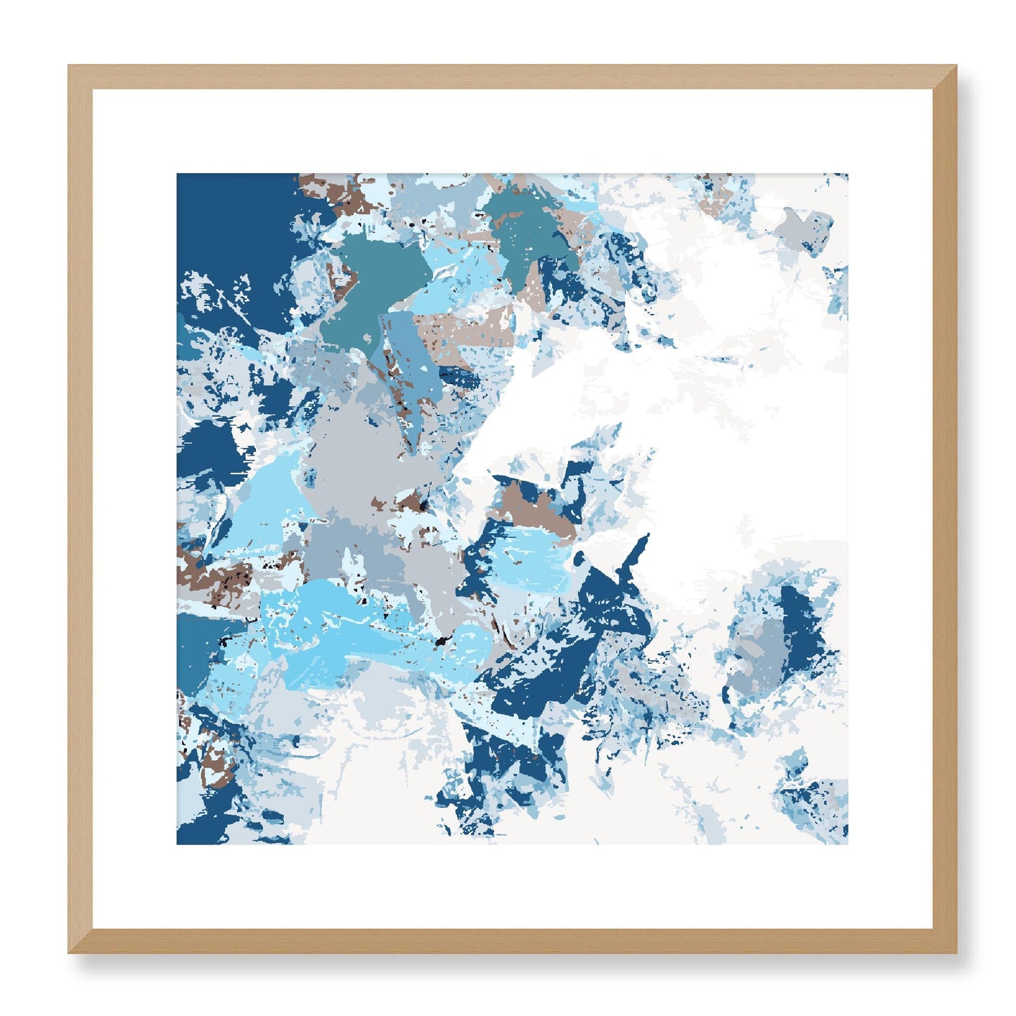 Framed Graphic Art Print, White Mat - 8x8 12x12 16x16 20x20 24x24 28x28 inches | FPS-1152-7695, Prints, Graphic art, Natural Frame, 51 x 51 cm ,20 x 20 inches