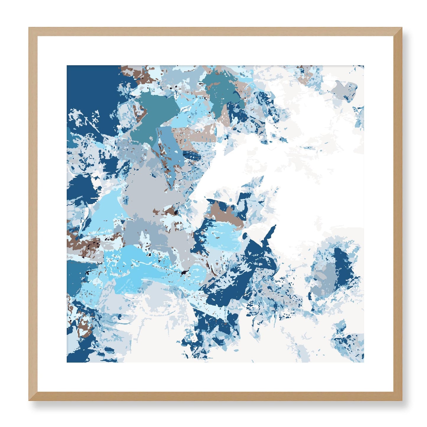 Framed Graphic Art Print, White Mat - 8x8 12x12 16x16 20x20 24x24 28x28 inches | FPS-1153-7695, Prints, Graphic art, Natural Frame, 61 x 61 cm ,24 x 24 inches