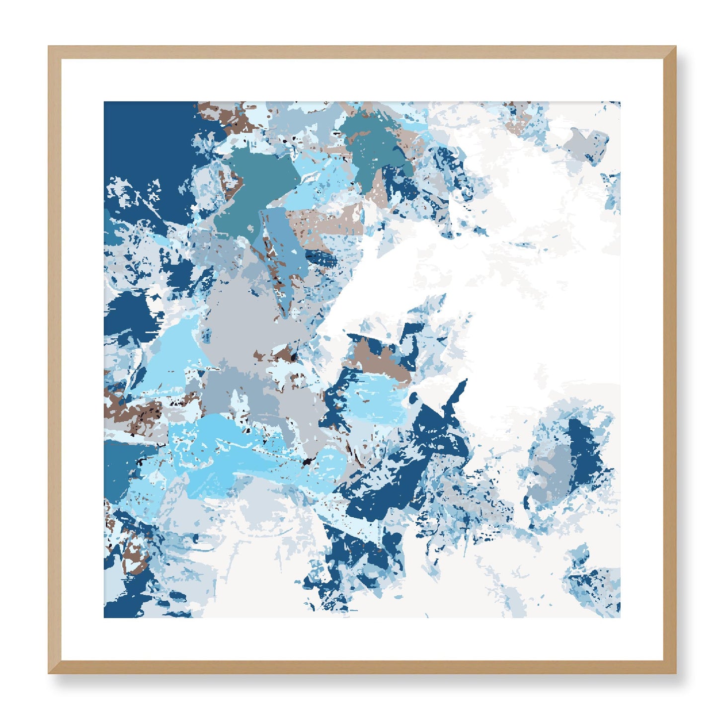 Framed Graphic Art Print, White Mat - 8x8 12x12 16x16 20x20 24x24 28x28 inches | FPS-1151-7695, Prints, Graphic art, Natural Frame, 71 x 71 cm ,28 x 28 inches