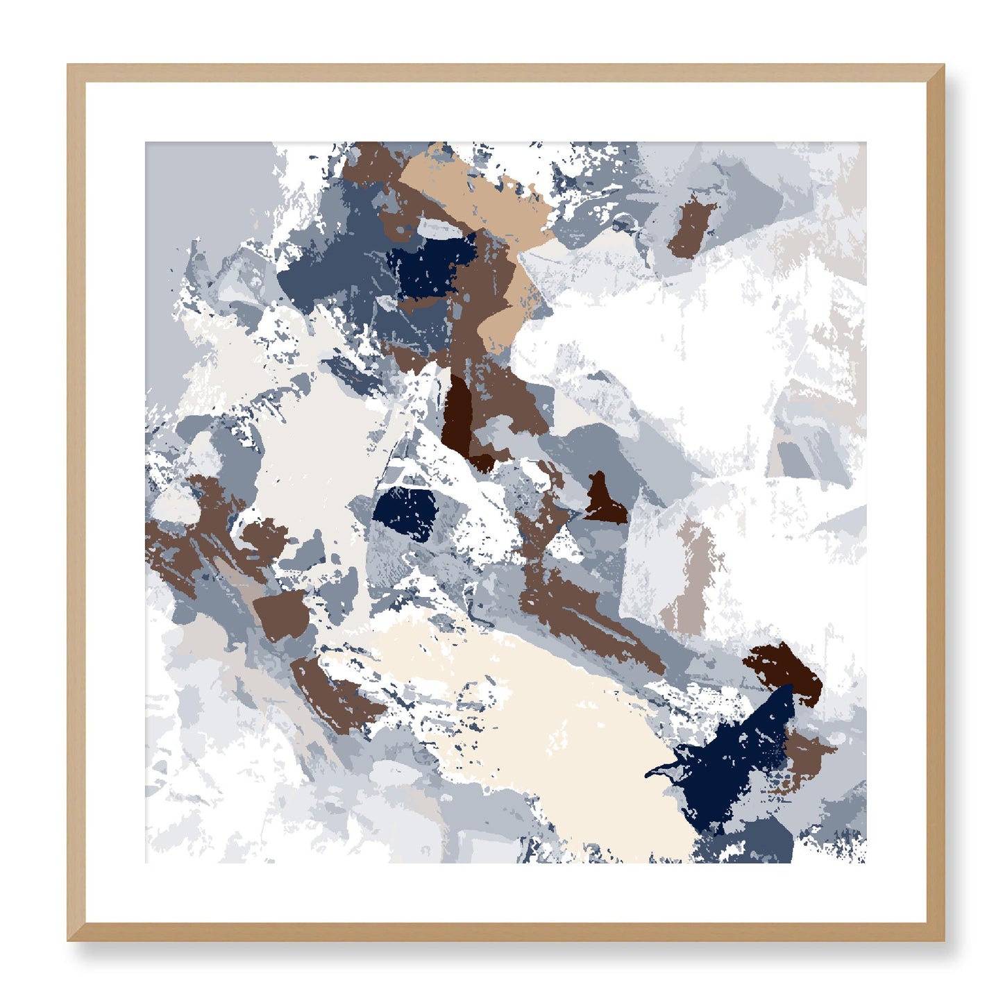 Framed Graphic Art Print, White Mat - 8x8 12x12 16x16 20x20 24x24 28x28 inches | FPS-1161-7690, Prints, Graphic art, Natural Frame, 71 x 71 cm ,28 x 28 inches