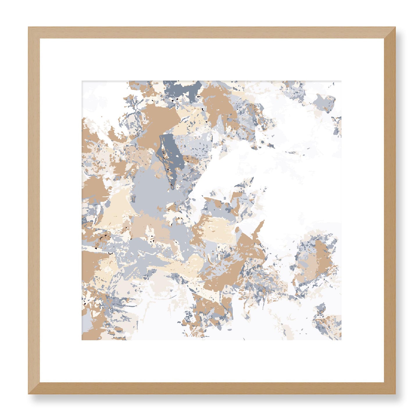 Framed Graphic Art Print, White Mat - 8x8 12x12 16x16 20x20 24x24 28x28 inches | FPS-1163-7695, Prints, Graphic art, Natural Frame, 41 x 41 cm ,16 x 16 inches