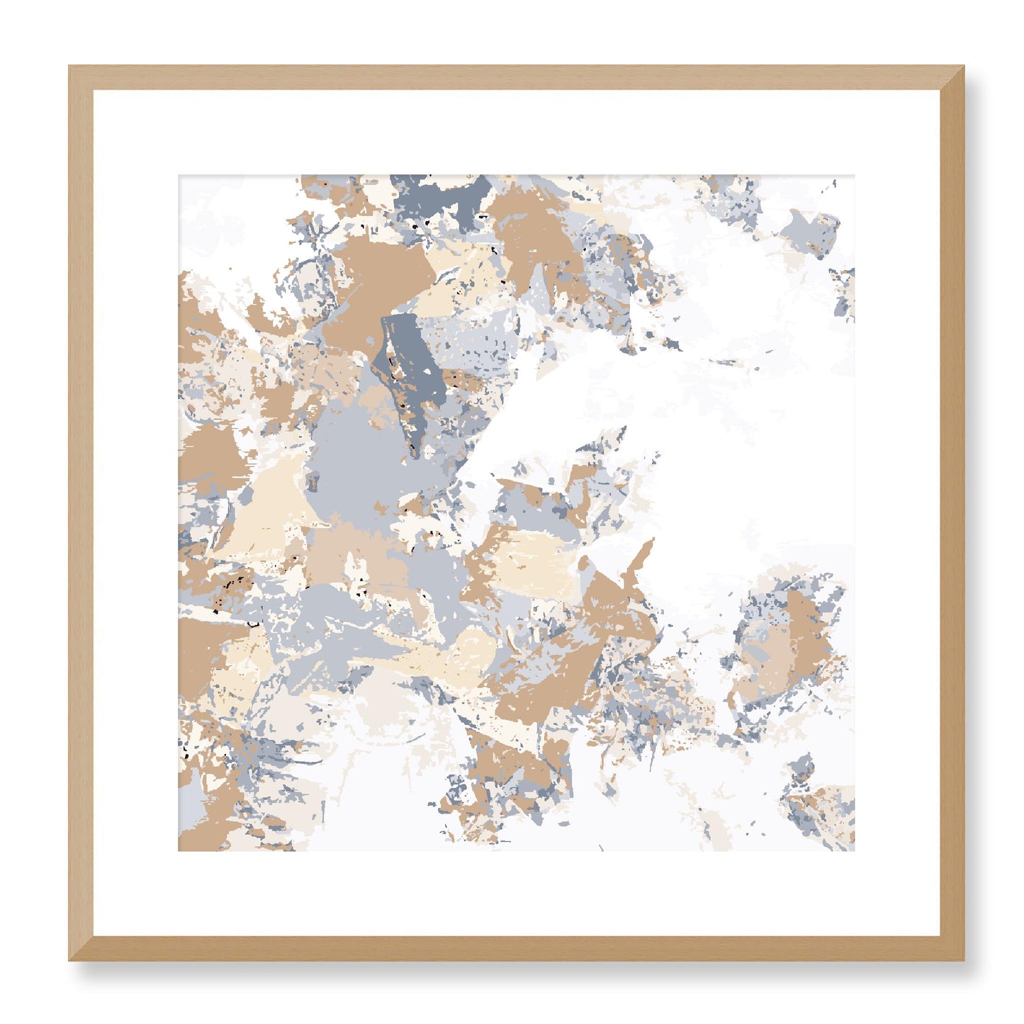 Framed Graphic Art Print, White Mat - 8x8 12x12 16x16 20x20 24x24 28x28 inches | FPS-1163-7695, Prints, Graphic art, Natural Frame, 51 x 51 cm ,20 x 20 inches